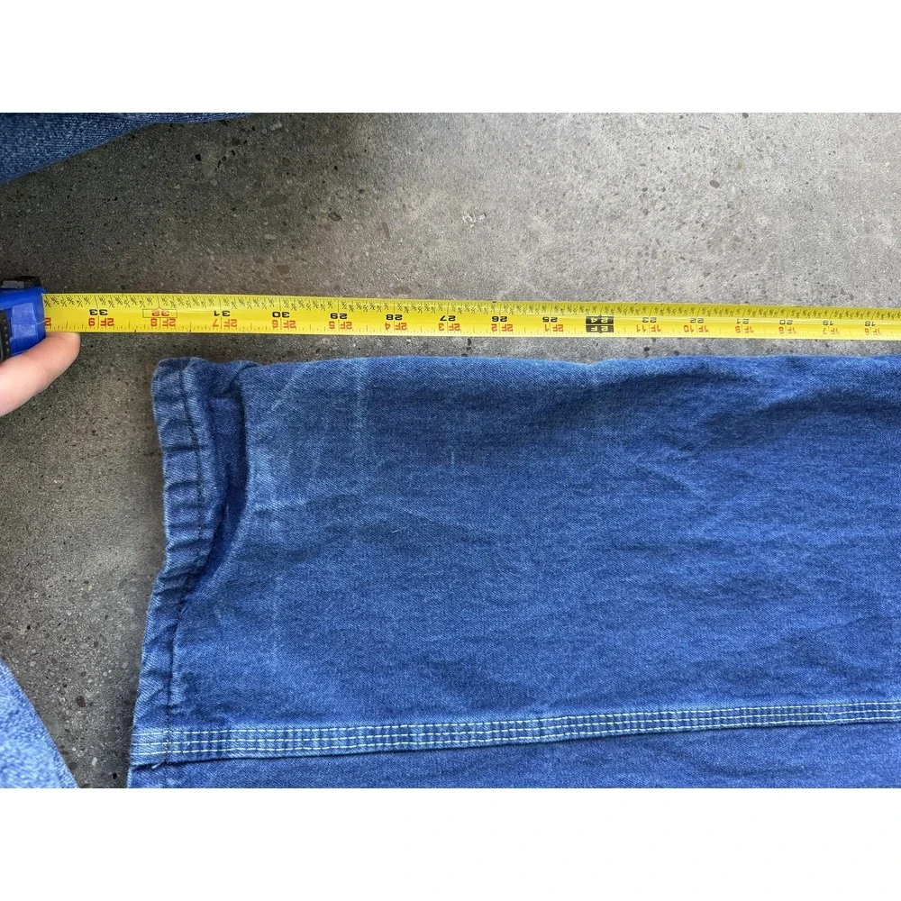 Key Bib Overalls Mens 30x34 Blue Denim Workwear Carpenter Utility Straight Leg - Picture 11 of 15